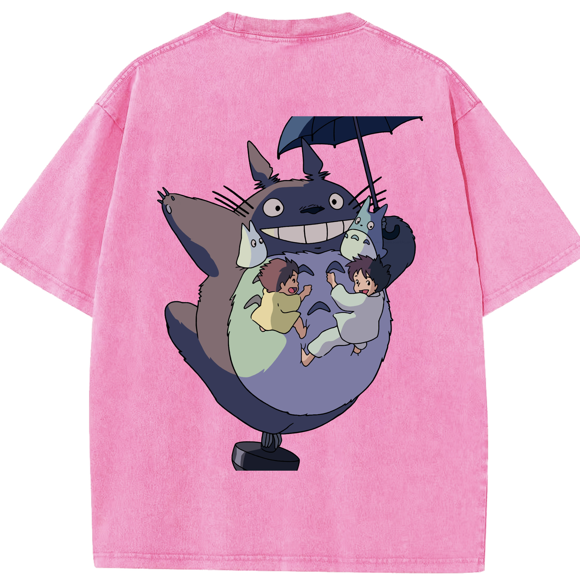 （画像用） となりのトトロ 草壁メイ 草壁サツキ My Neighbor Totoro Satsuki Kusakabe Mei Kusakabe 綿100% ヴィンテージ風 半袖Tシャツ（背面プリント）